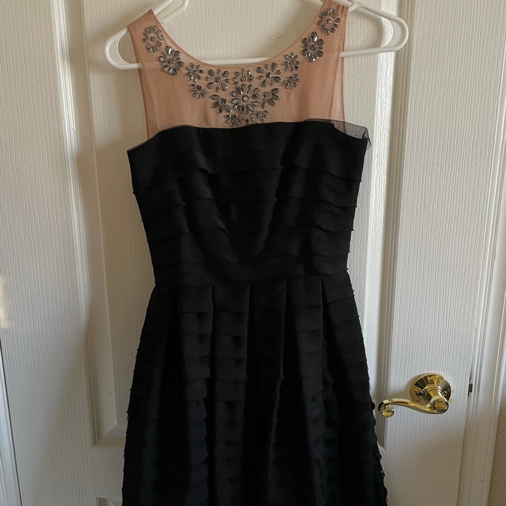 Black BCBG mini dress with pockets